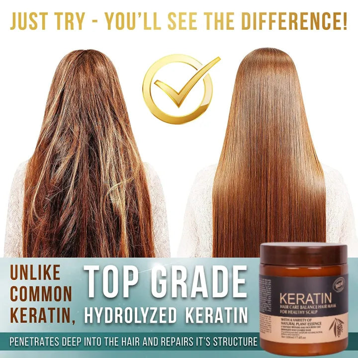 Keratin Hair Mask - Professional Treatment for Hair Repair, Nourishment & Beauty - Hair Mask - Vitamin Complex for All Hair Types - Keratin hair mask treatment