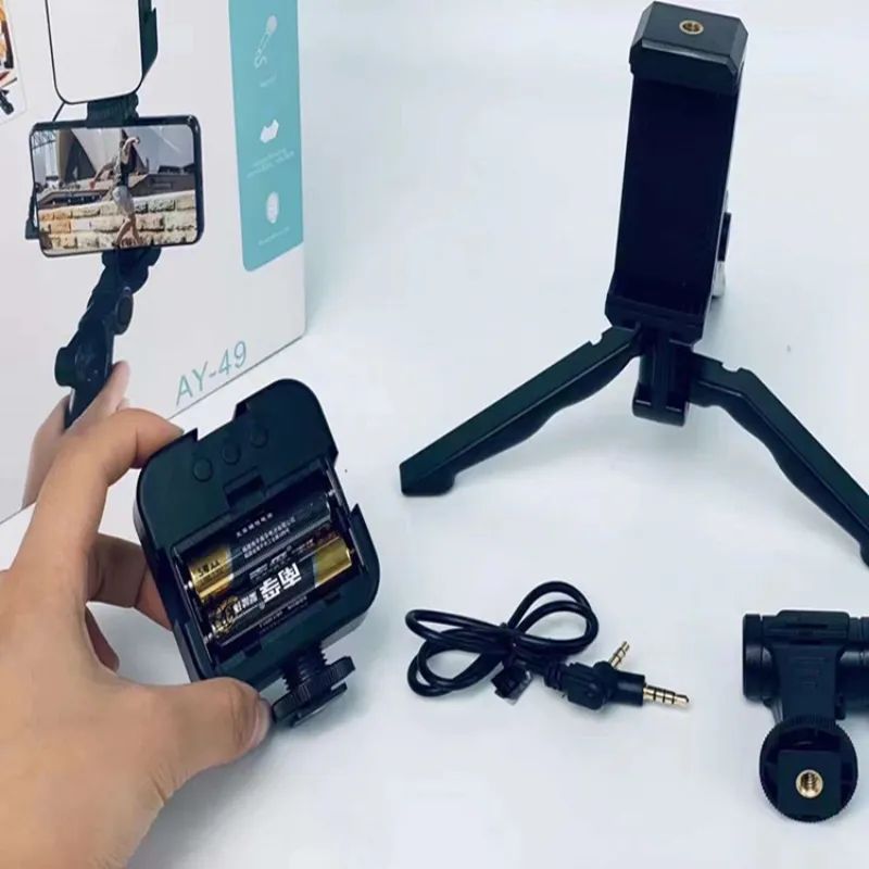 Premium Quality Vlogging Kit for Cameras & Phones | with Microphone, 36 LED Light, Smartphone Grip, Wireless Shutter Remote, Tripod