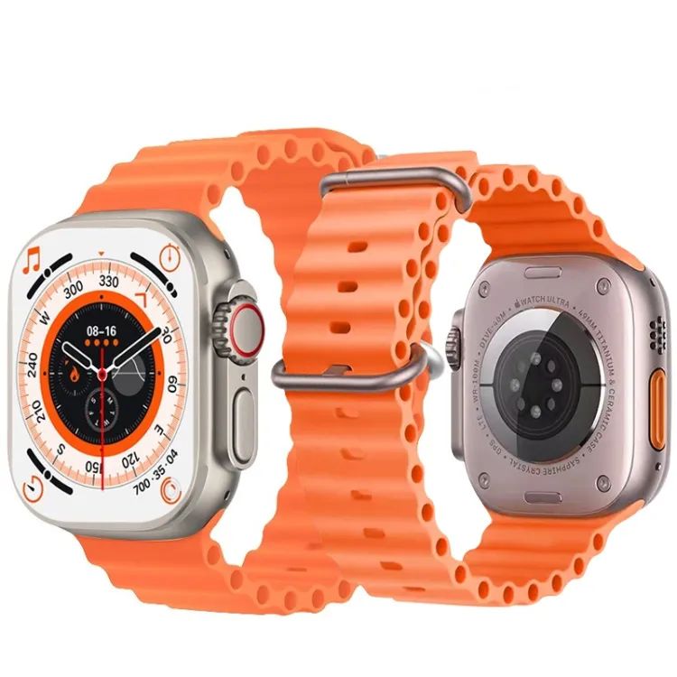 T800 Ultra Smart Watch  5.0 Best Battery Timing LCD 1.99" Strap: Ocean Strap Charging Mode